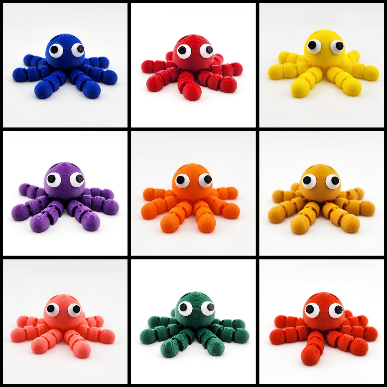 Beoals 3D Printed Octopus Keychain β Cute Flexible Mini Toy for Kids & Gifts (Set of 3 Colors)
