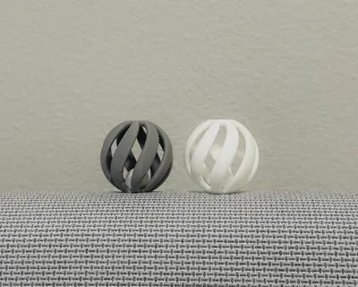 Decorative 3D Geometric Sphere Keychain, White and Grey, Pack of 4 Multi color