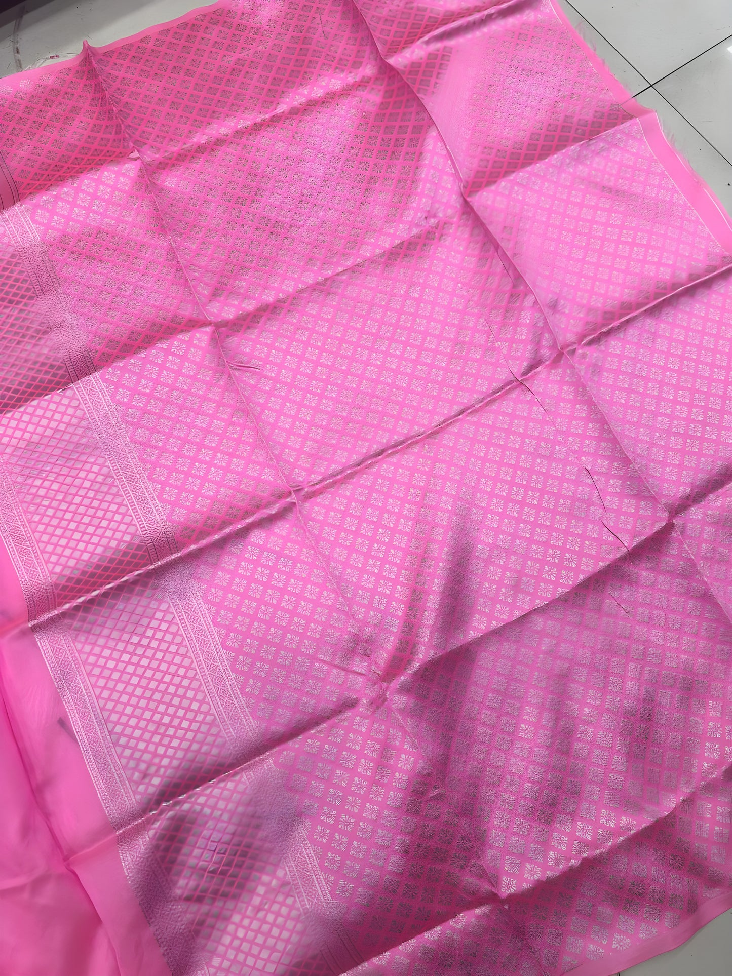 Women's Art Silk Kanjivarm Pattu Saree With Unstitching Blouse Piece ( Pink)