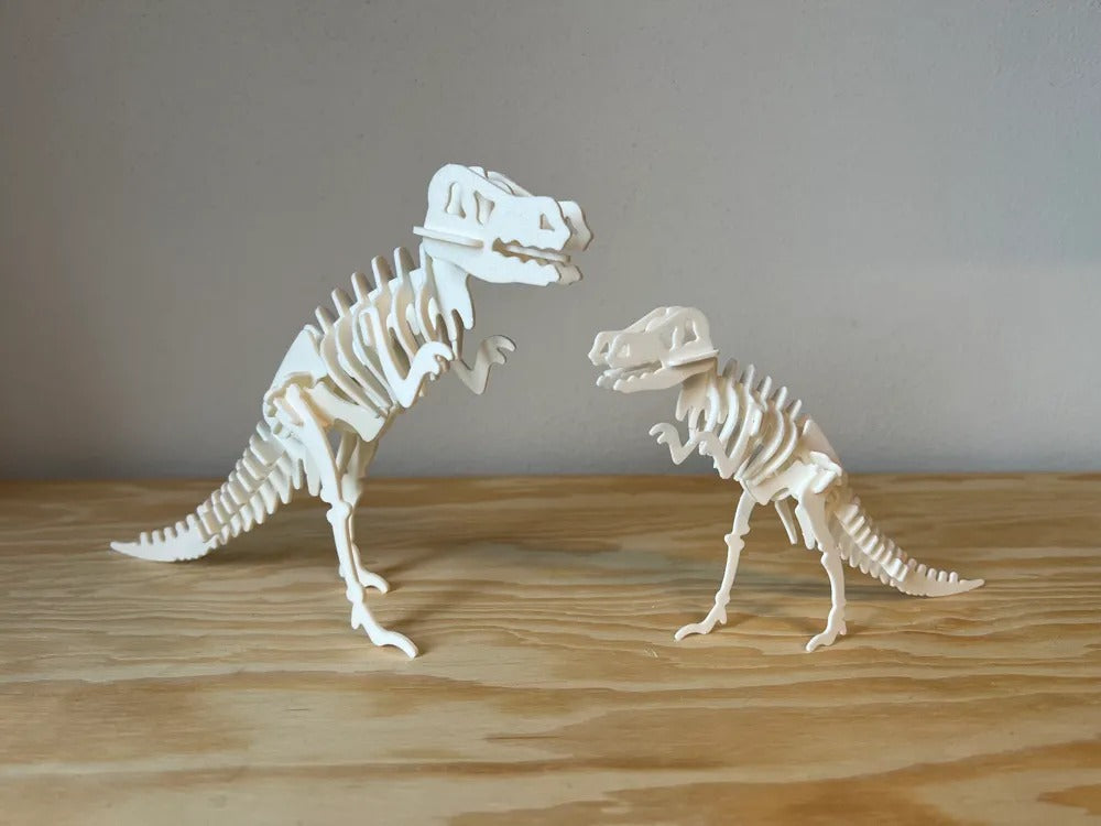 3D Dinosaur Puzzle Skeleton Model, T-Rex Educational Toy for Kids, White