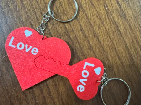 3d cuple Keychain Customizable Text pack of 1