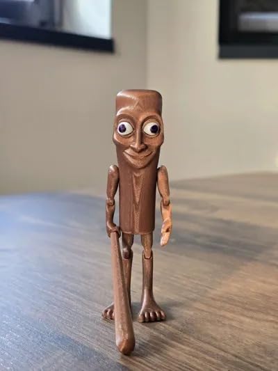 Beoals Tung Tung Tung Sahur 6-Inch Action Figure | Funny Meme Toy Collectible | Italian Brainrot Viral Figurine Gift | 3D Printed Articulated Model with Bat – Brown (Pack of 1)