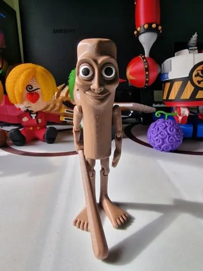 Beoals Tung Tung Tung Sahur 6-Inch Action Figure | Funny Meme Toy Collectible | Italian Brainrot Viral Figurine Gift | 3D Printed Articulated Model with Bat – Brown (Pack of 1)