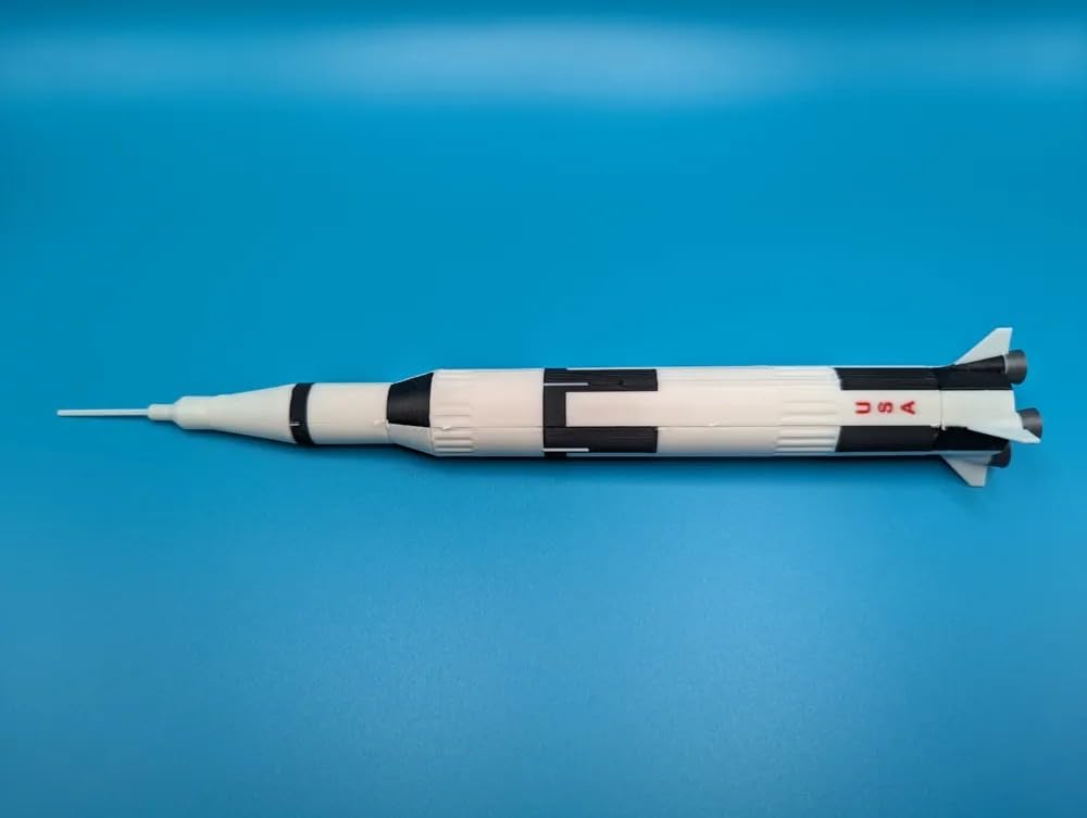 Beoals Saturn V Rocket Model Display | NASA Space Collectible | Desktop Scale Replica with Stand | White & Black Space Shuttle Model for Enthusiasts & Decor