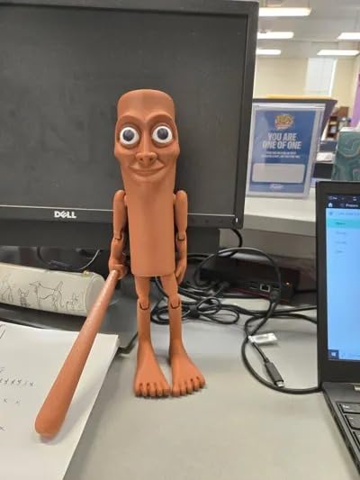 Beoals Tung Tung Tung Sahur 6-Inch Action Figure | Funny Meme Toy Collectible | Italian Brainrot Viral Figurine Gift | 3D Printed Articulated Model with Bat – Brown (Pack of 1)