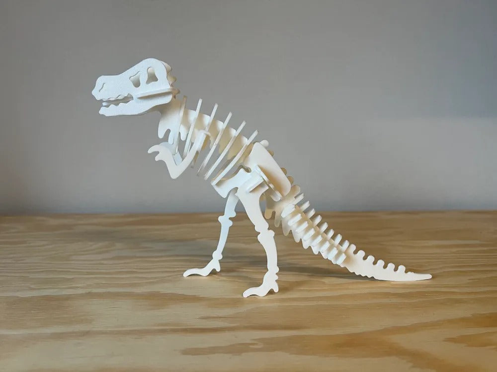 3D Dinosaur Puzzle Skeleton Model, T-Rex Educational Toy for Kids, White