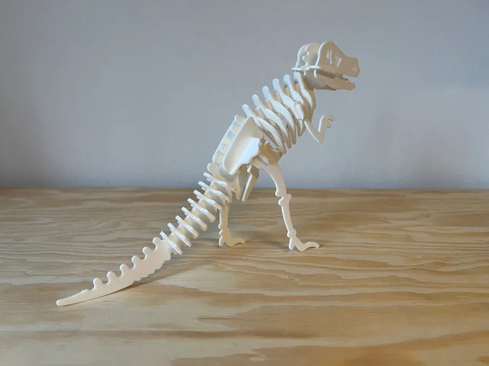 3D Dinosaur Puzzle Skeleton Model, T-Rex Educational Toy for Kids, White