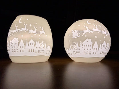 Beoals Modern Architectural LED Night Light  – Minimalist White Table Lamp, Soft Glow Decorative Bedroom Light, Creative Interior Toy Lamp Pack of 2