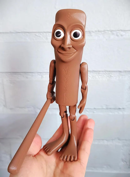 Beoals Tung Tung Tung Sahur 6-Inch Action Figure | Funny Meme Toy Collectible | Italian Brainrot Viral Figurine Gift | 3D Printed Articulated Model with Bat – Brown (Pack of 1)