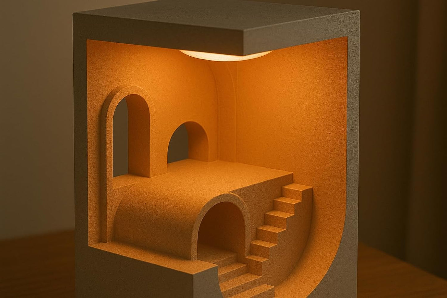 Beoals Modern Architectural LED Night Light, Minimalist Design Table Lamp, White Color Interior