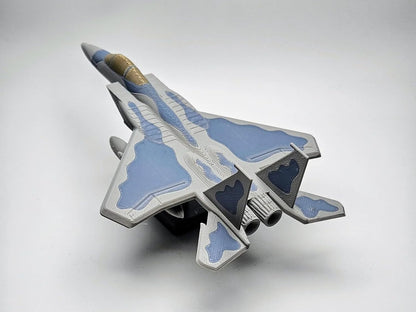 Beoals F-15 Eagle Fighter Jet Model Aircraft | Die-Cast Metal Collectible | Grey Military Jet Replica with Display Stand | Aviation Desk Decor & Collector Gift