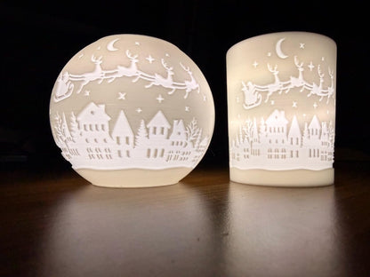 Beoals Modern Architectural LED Night Light  – Minimalist White Table Lamp, Soft Glow Decorative Bedroom Light, Creative Interior Toy Lamp Pack of 2