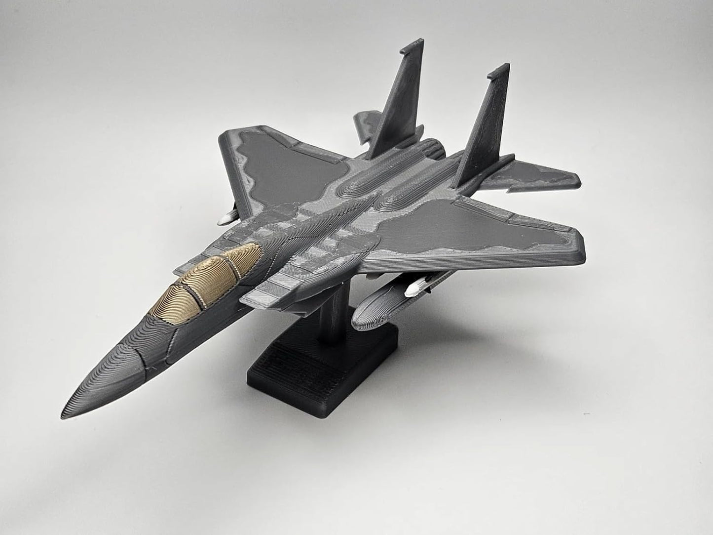 Beoals F-15 Eagle Fighter Jet Model Aircraft | Die-Cast Metal Collectible | Grey Military Jet Replica with Display Stand | Aviation Desk Decor & Collector Gift