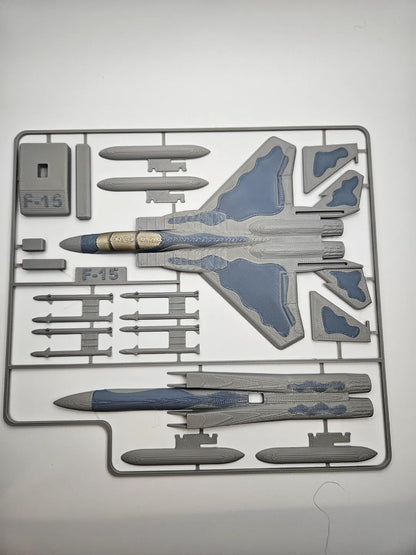 Beoals F-15 Eagle Fighter Jet Model Aircraft | Die-Cast Metal Collectible | Grey Military Jet Replica with Display Stand | Aviation Desk Decor & Collector Gift