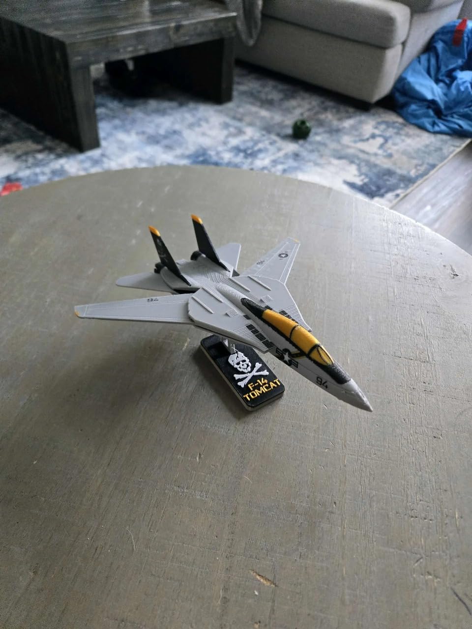 F-14 Tomcat Fighter Jet Model Kit | 3D Metal DIY Assembly Set | Blue & Grey Scale Aircraft | Desktop Display Base | Aviation Collectible for Hobbyists & Kids