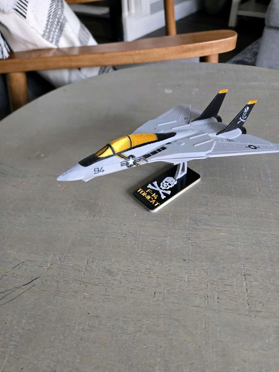 F-14 Tomcat Fighter Jet Model Kit | 3D Metal DIY Assembly Set | Blue & Grey Scale Aircraft | Desktop Display Base | Aviation Collectible for Hobbyists & Kids