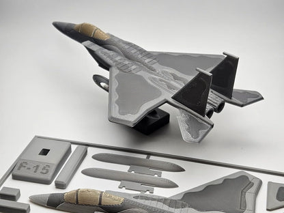 Beoals F-15 Eagle Fighter Jet Model Aircraft | Die-Cast Metal Collectible | Grey Military Jet Replica with Display Stand | Aviation Desk Decor & Collector Gift