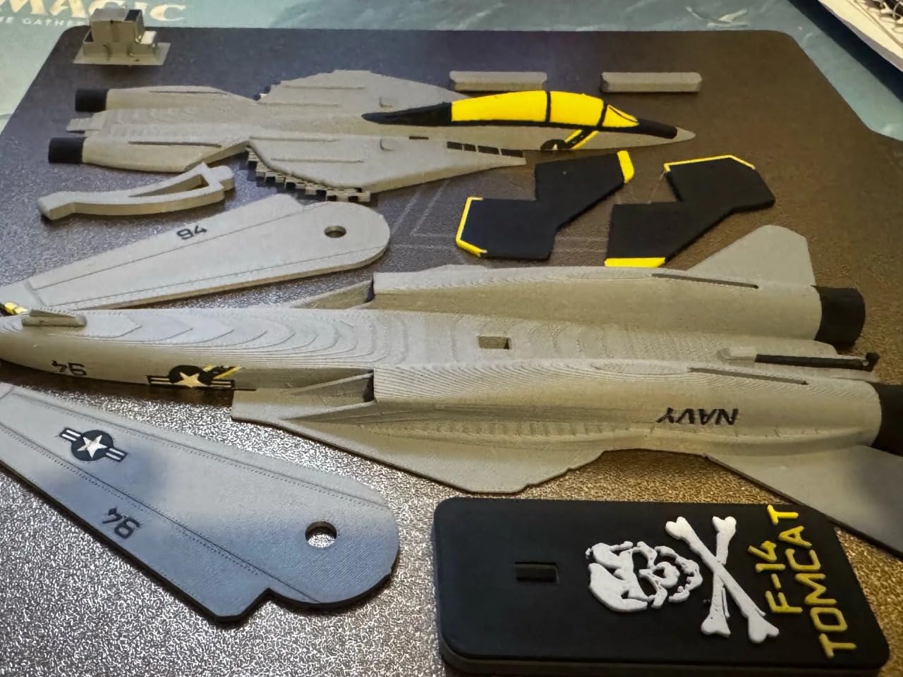 F-14 Tomcat Fighter Jet Model Kit | 3D Metal DIY Assembly Set | Blue & Grey Scale Aircraft | Desktop Display Base | Aviation Collectible for Hobbyists & Kids