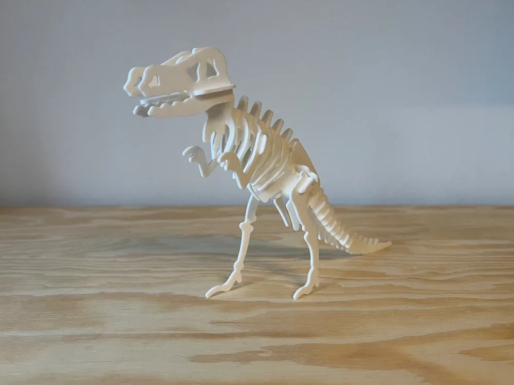 3D Dinosaur Puzzle Skeleton Model, T-Rex Educational Toy for Kids, White