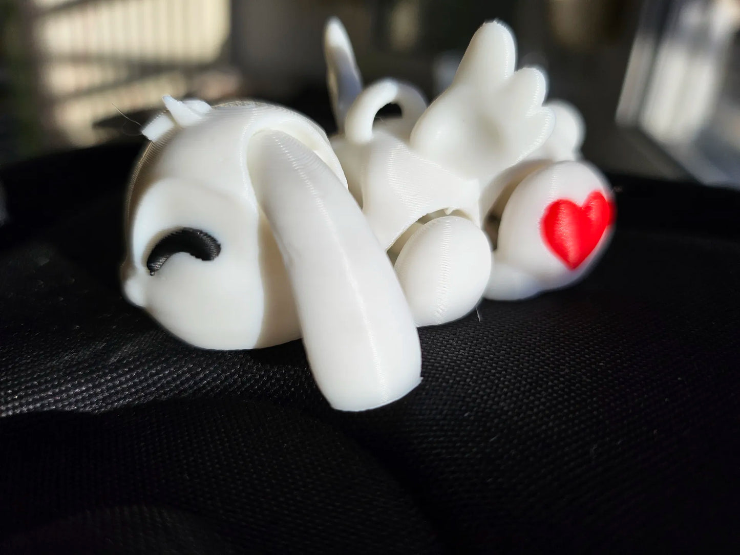 Articulated Valentine's Bunny Keychain, 3D Cupid Design, Pack of 5, White