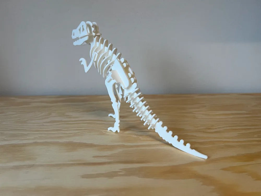 3D Dinosaur Puzzle Skeleton Model, T-Rex Educational Toy for Kids, White