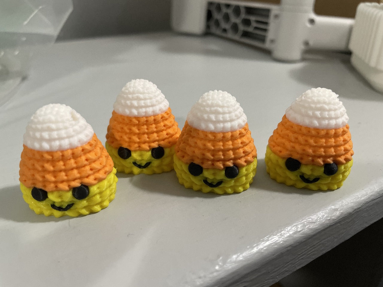 Beoals Cute Smiling Candy Corn Keychain - Kawaii Halloween Keyring