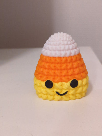 Beoals Cute Smiling Candy Corn Keychain - Kawaii Halloween Keyring
