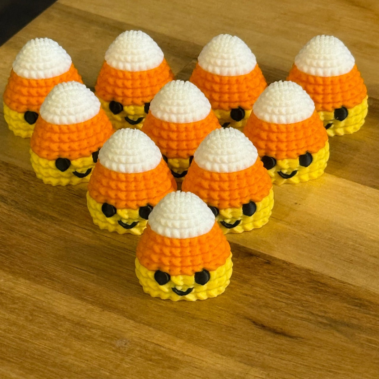 Beoals Cute Smiling Candy Corn Keychain - Kawaii Halloween Keyring