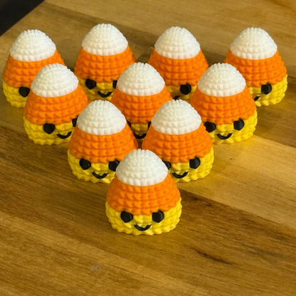 Beoals Cute Smiling Candy Corn Keychain - Kawaii Halloween Keyring