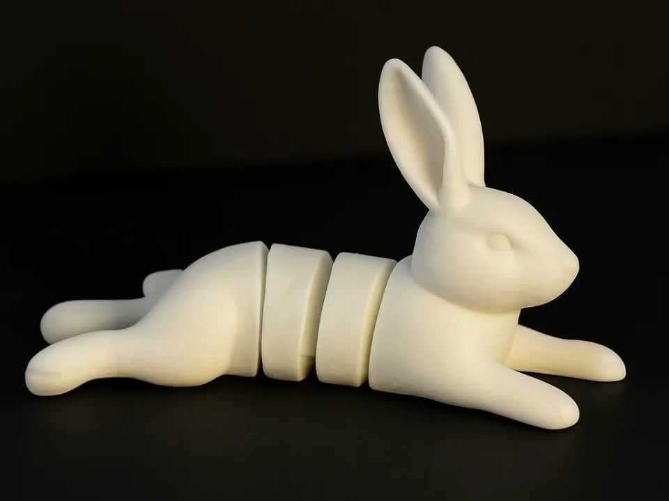 Beoals Segmented White Rabbit Desk Sculpture | Modular Bunny Art Figurine
