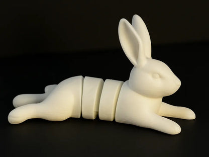 Beoals Segmented White Rabbit Desk Sculpture | Modular Bunny Art Figurine