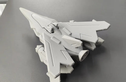 Beoals Unpainted 3D Printed Sci-Fi Fighter Jet Model | Futuristic Transformable Aerospace Miniature for Mecha & Gaming Hobbyists