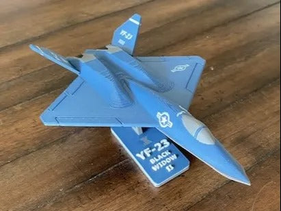 Beoals Premium 3D Printed YF-23 Black Widow II Fighter Jet Model | Stealth Prototype Aircraft Scale Replica with Display Stand