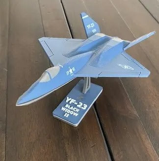 Beoals Premium 3D Printed YF-23 Black Widow II Fighter Jet Model | Stealth Prototype Aircraft Scale Replica with Display Stand