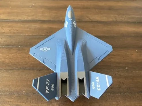 Beoals Premium 3D Printed YF-23 Black Widow II Fighter Jet Model | Stealth Prototype Aircraft Scale Replica with Display Stand