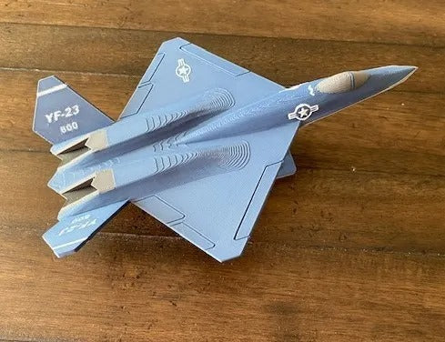 Beoals Premium 3D Printed YF-23 Black Widow II Fighter Jet Model | Stealth Prototype Aircraft Scale Replica with Display Stand