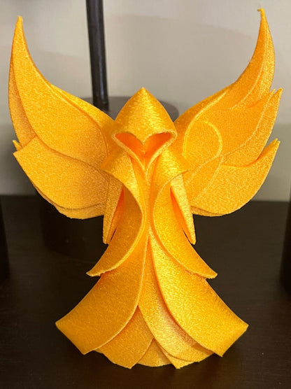 Beoals Layered Geometric Angel Statue - Fantasy Hooded Reaper Figurine