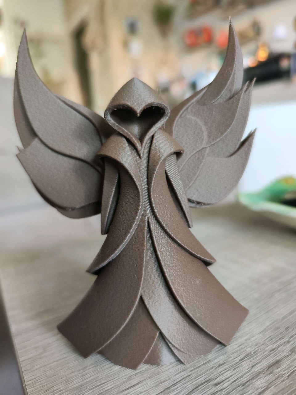 Beoals Layered Geometric Angel Statue - Fantasy Hooded Reaper Figurine