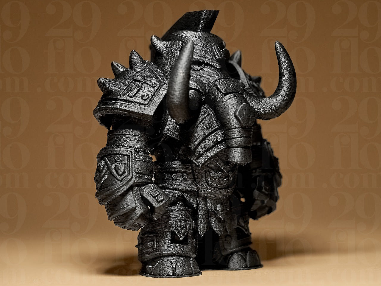 Beoals Premium 3D Printed Mammoth Warlord Miniature | Heavily Armored Beast-Man Fantasy Figurine for Tabletop Wargaming & Painting