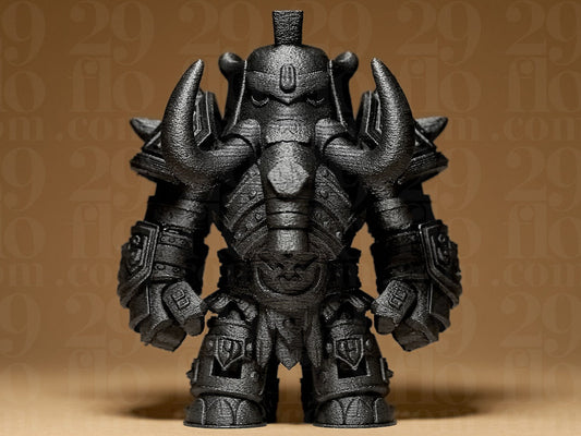 Beoals Premium 3D Printed Mammoth Warlord Miniature | Heavily Armored Beast-Man Fantasy Figurine for Tabletop Wargaming & Painting
