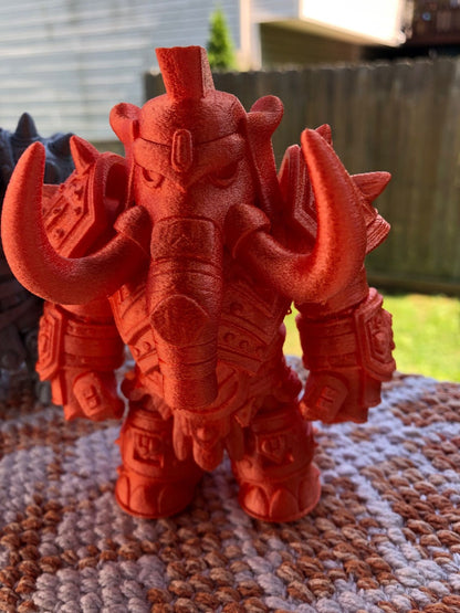 Beoals Premium 3D Printed Mammoth Warlord Miniature | Heavily Armored Beast-Man Fantasy Figurine for Tabletop Wargaming & Painting