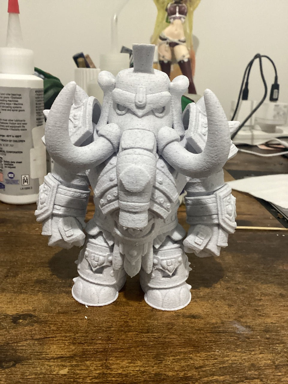 Beoals Premium 3D Printed Mammoth Warlord Miniature | Heavily Armored Beast-Man Fantasy Figurine for Tabletop Wargaming & Painting