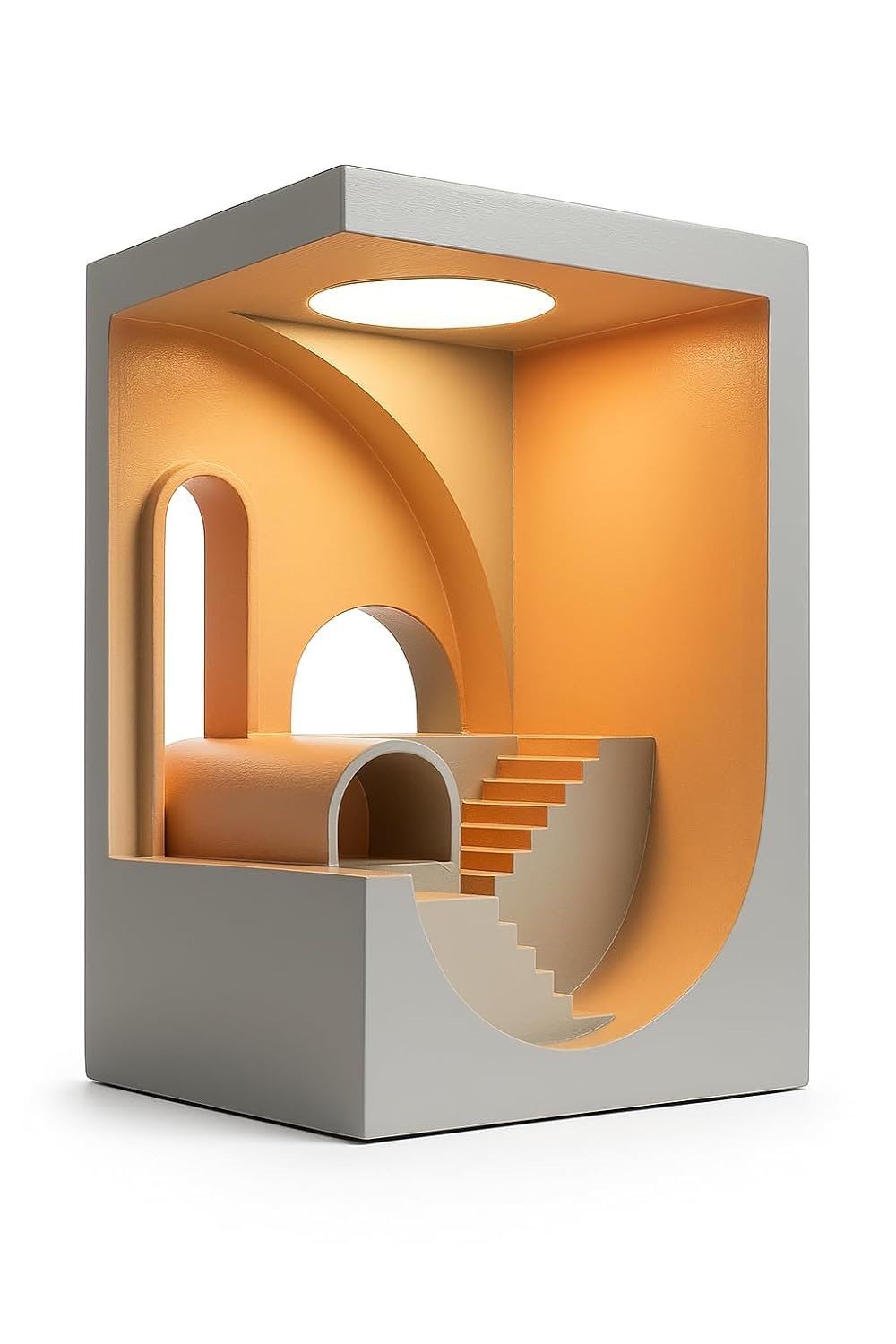 Beoals Modern Architectural LED Night Light, Minimalist Design Table Lamp, White Color Interior