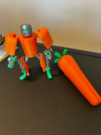 Beoals 3D Printed Robot Action Figure | Orange & Grey Articulated Toy Model with Chains | Collectible DIY Mech Figurine for Display & Gift