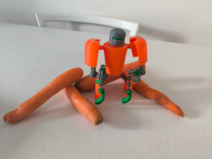 Beoals 3D Printed Robot Action Figure | Orange & Grey Articulated Toy Model with Chains | Collectible DIY Mech Figurine for Display & Gift