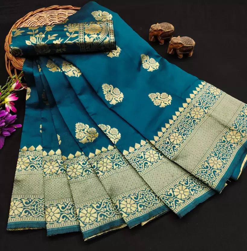 Sarees Woven Banarasi Kanjivaram Silk Saree With Blouse