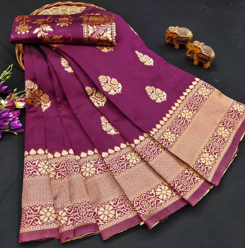 Sarees Woven Banarasi Kanjivaram Silk Saree With Blouse