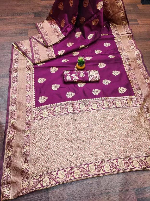 Sarees Woven Banarasi Kanjivaram Silk Saree With Blouse