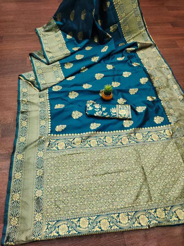 Sarees Woven Banarasi Kanjivaram Silk Saree With Blouse