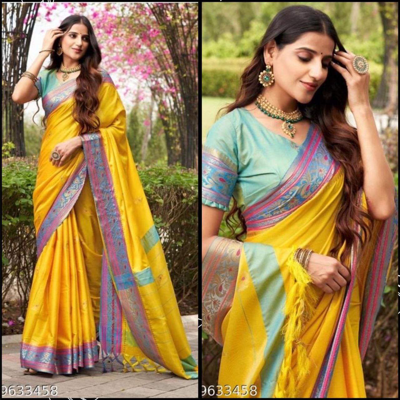 Pure Mercerised cotton silk With Jaquard Mina Butti Saree